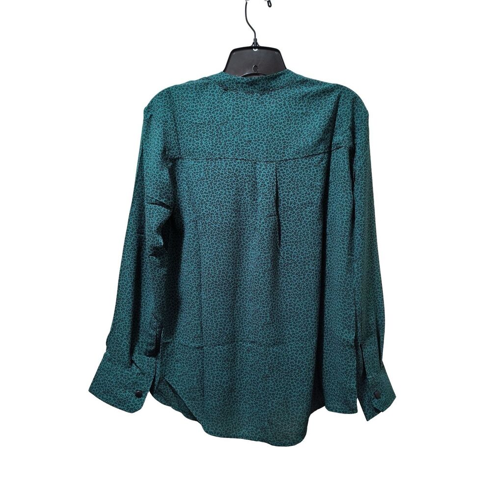 Loyal Hana Evelyn Maternity Nursing Wrap Blouse Small Green Leopard Top NWT - Picture 2 of 10